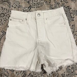Madewell White High Rise Denim Shorts